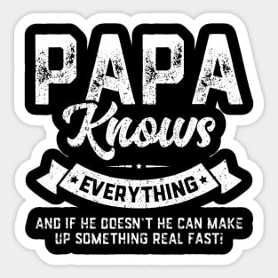 Papa Knows Everything  60th  Funny Fathers Day Sticker